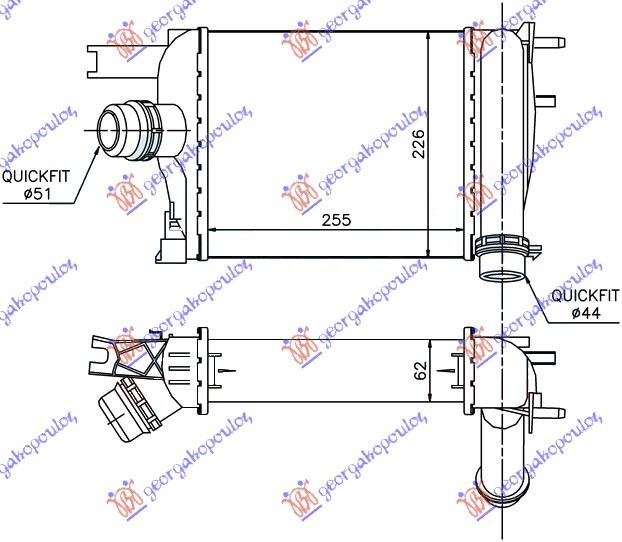 HLADNJAK INTERKULERA 1.5 DCi DIZEL (255x226x62)