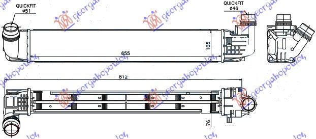 HLADNJAK INTERCOOLERA 1.5DCi (655x106x80)