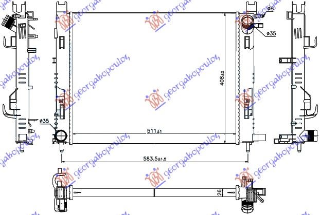 HLADNJAK MOTORA BENZIN-DIZEL (+A/C) (51x40.8x2.7) 12