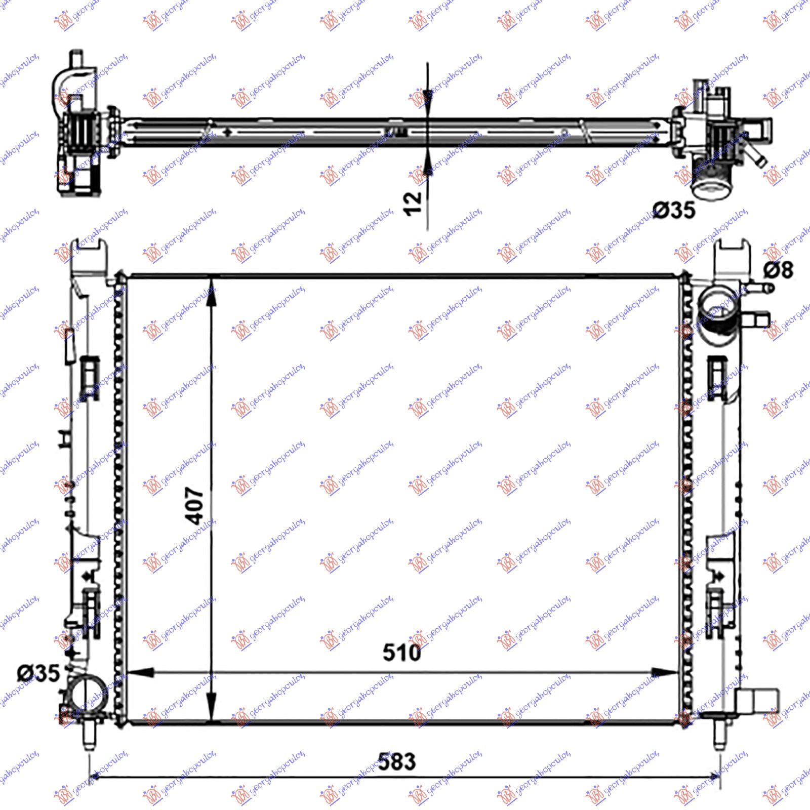 HLADNJAK MOTORA BENZIN-DIZEL -A/C (51x40x1.2) 12-