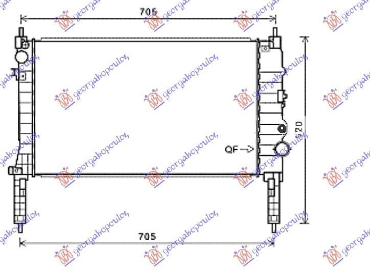 HLADNJAK MOTORA 1.4 16v TURBO BENZIN (MAN) (620x360x26)