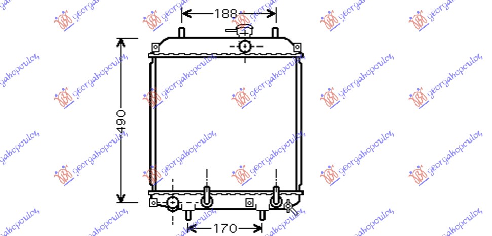 HLADNJAK MOTORA 1.0i 12V (MAN/AUTO) (40x31.7x16)