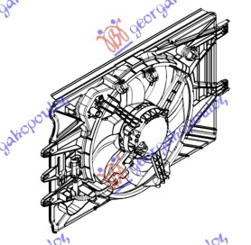 VENTILATOR KOMPLET (0.9/1.4T./1.3JTD) (-AC)