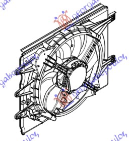 VENTILATOR KOMPLET (1.4i 16V) (-AC)