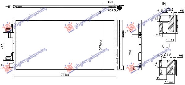 HLADNJAK KLIME 2.3 DIZEL MULTIJET (773x371x16) (NISSENS)