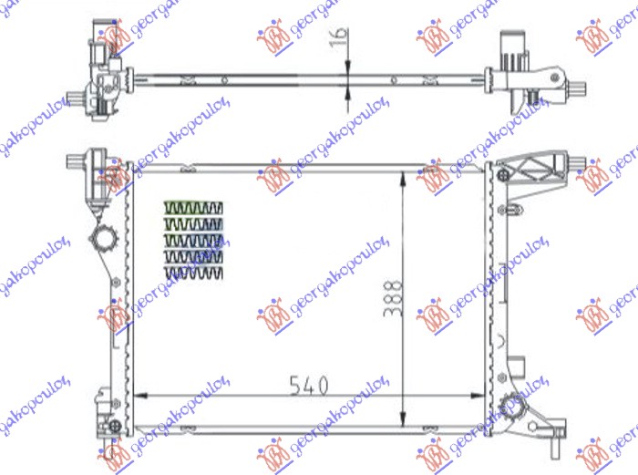 HLADNJAK MOTORA 1.4 (70KW) BENZIN (MAN) (540x410x16)