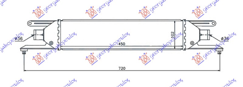 HLADNJAK INTERCOOLERA 1.3 MJTD (450x100x50)