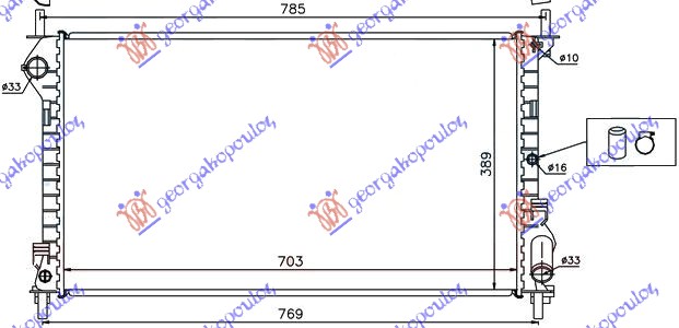 HLADNJAK MOTORA 1.8 BENZIN / 1.8 TDCI (70x38.5x24)