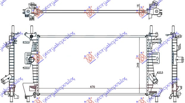 HLADNJAK MOTORA 1.6i 16VTI (+/-AC) (67x37x16)