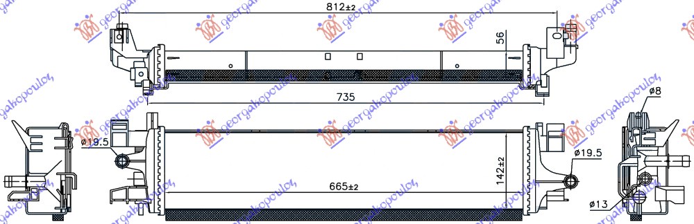 HLADNJAK MOTORA DODATNI 1.5 EcoBoost (665x142x56)