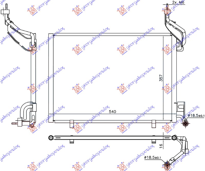 HLADNJAK KLIME 1.6 TDCi DIZEL (540x357x16) 14-