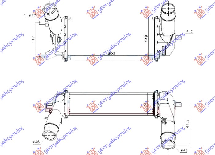 HLADNJAK INTERKULERA 1.0 EcoBoost BENZIN (300x147x80)