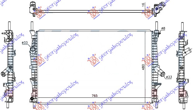 HLADNJAK MOTORA 2.0/2.2 TDCi DIZEL (765x460x16) RWD-4WD