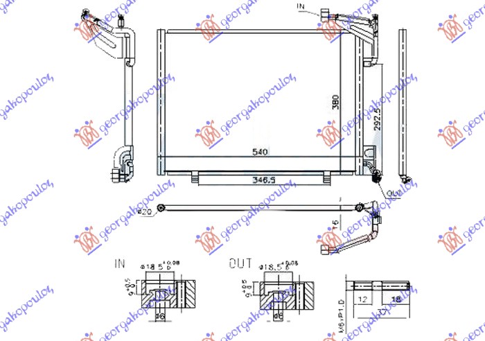 HLADNJAK KLIME ZA SVE MODELE BENZIN (500x350x16)