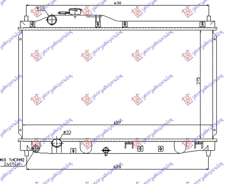 HLADNJAK MOTORA 2.0i 16V VTEC (37.5x65.8x16)