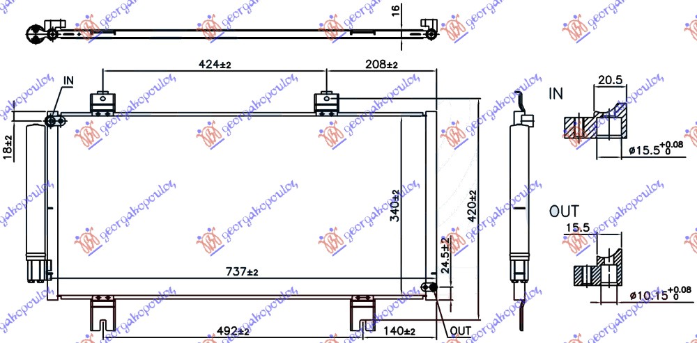 HLADNJAK KLIME 1.3 BENZIN (73.7x35.3x1.6) (NISSENS)