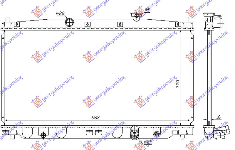 HLADNJAK MOTORA 1.5-i6V HIBRID AUTOMATIK (35x68x1.6)