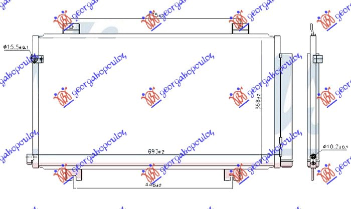 HLADNJAK KLIME 2.0 TIP R BENZIN - 1.6 i-DTEC DIZEL (660x360x12)