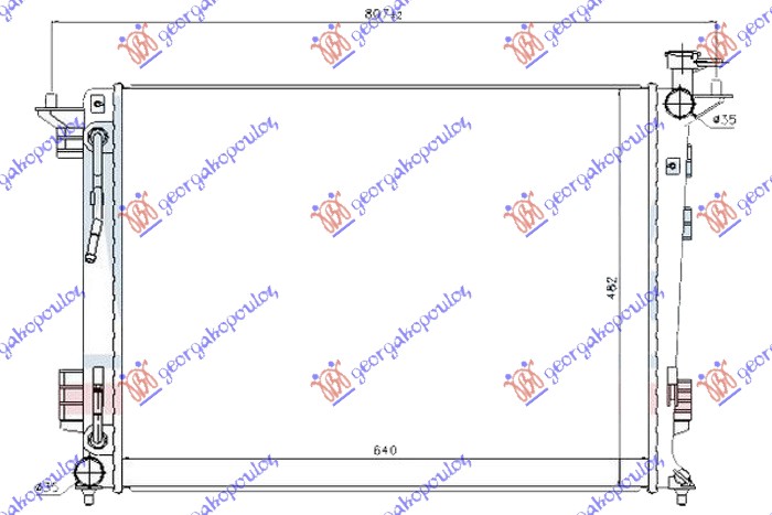 HLADNJAK MOTORA 2.0/2.4 BENZIN (AUTO) (640x480x16) (KOREJA)