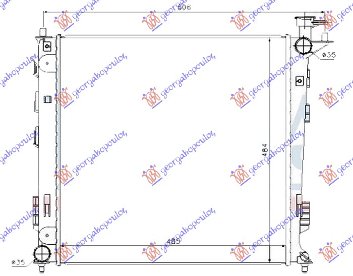 HLADNJAK MOTORA 1.7/2.0 CRDi DIZEL (MAN) (485x485x16) (KOREJA)