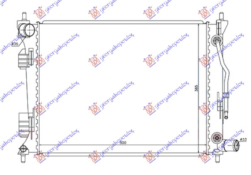 HLADNJAK MOTORA 1.4-1.6i AUTOMATIK BENZIN (500x380x16)