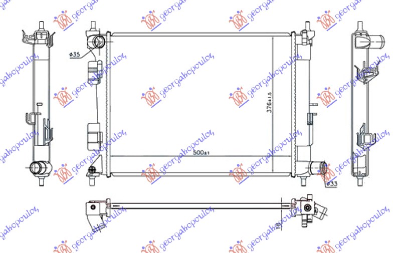 HLADNJAK 1.2-1.4i BENZIN MANUAL (500x375x16)