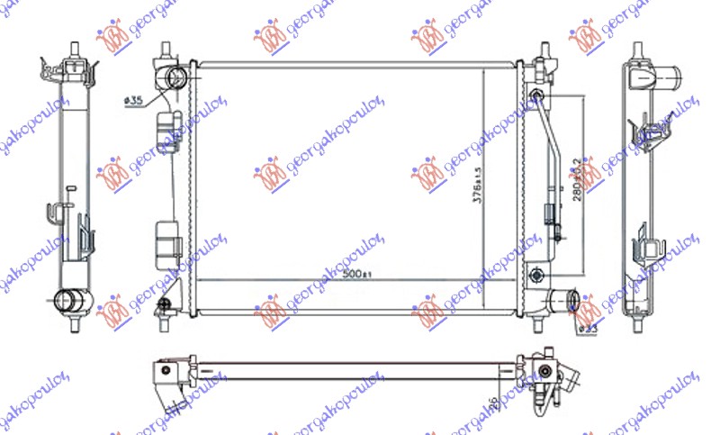 HLADNJAK 1.4i BENZIN AUTOMATIK (500x375x26)