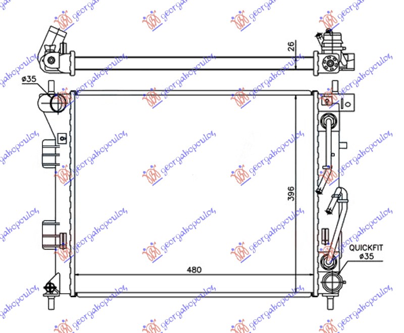 HLADNJAK 1.6 CRDi AUTOMATIK DIZEL (480x395x26)