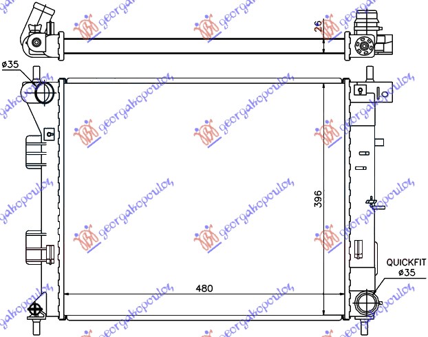 HLADNJAK MOTORA 1.4/1.6 CRDi (48x39x2.6)