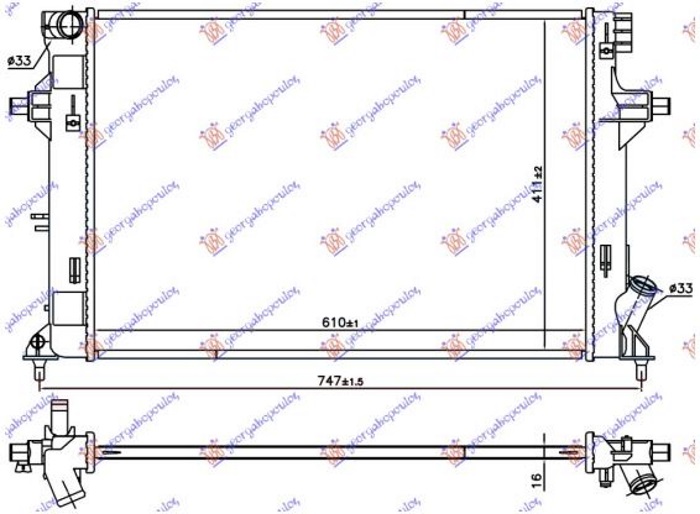 HLADNJAK MOTORA 1.4/1.6 Mpi BENZIN (MAN) (610x411x16)