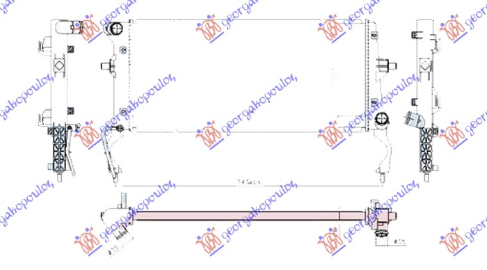 HLADNJAK MOTORA 1.4 T-GDI BENZIN (MAN/AUTO) (650x290x26)