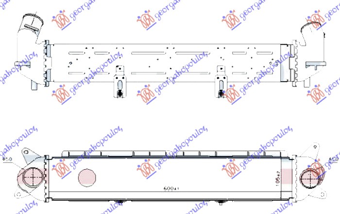 HLADNJAK INTERCOOLERA 1.0 BENZIN 1.6 DIZEL 600x105