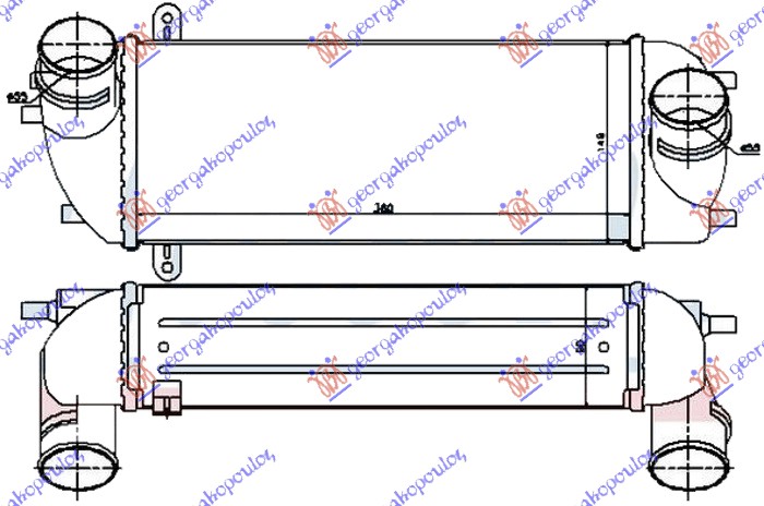 HLADNJAK INTERKULERA 2.0/2.2 CRDi DIZEL (360X150X90) (CEO ALUMINIJUM)