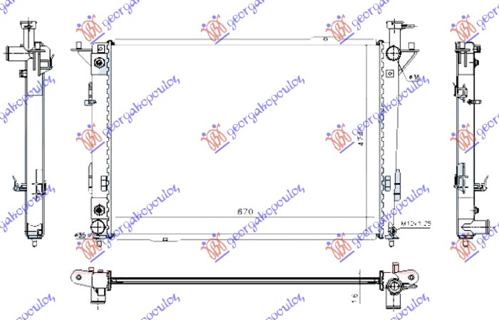 HLADNJAK MOTORA 2.4-3.3-3.5 BENZIN AUTOMATIK (670x475)