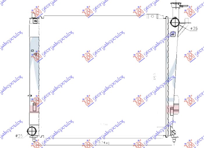 HLADNJAK MOTORA 2.0/2.2 CRDi DIZEL (MAN) (510x480x26) (HALLA TIP)