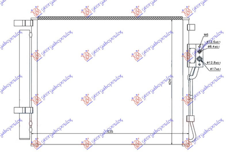 HLADNJAK KLIME 2.0/2.2 CRDi DIZEL (495x425x16) 10-