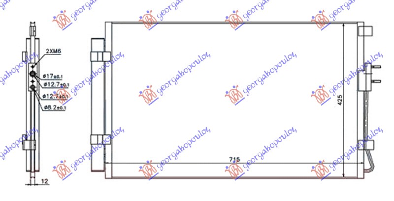 HLADNJAK KLIME 2.4 16V GDI 3.3i BENZIN (680x430x12) (HALLA TIP)