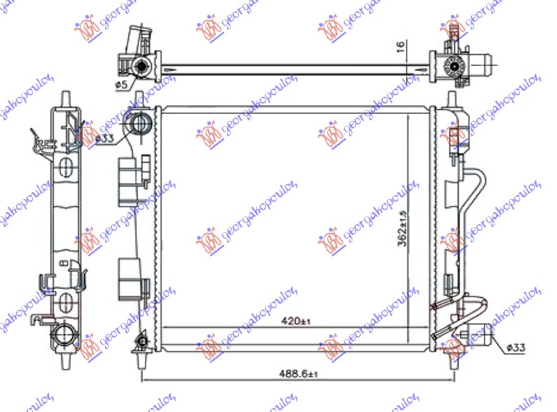 HLADNJAK MOTORA SVI MODELI AUTOMATIK 420x360x16