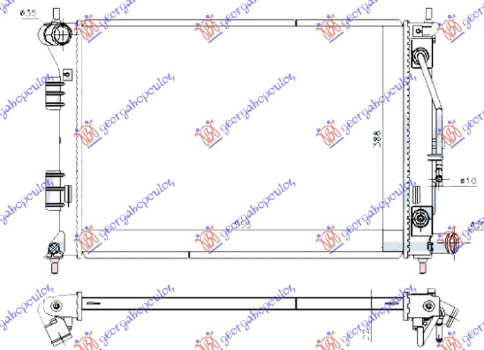 HLADNJAK MOTORA 1.6-1.8-2.0 BENZIN AUTOMATIK 55x39