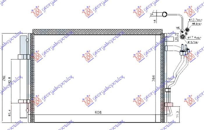 HLADNJAK KLIME ZA SVE MODELE BENZIN (570x375x16)