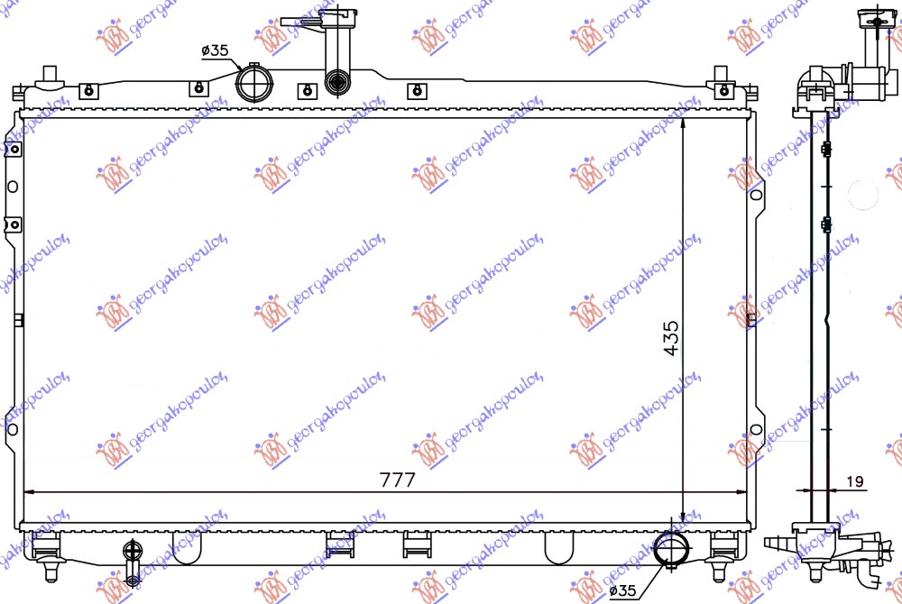 HLADNJAK MOTORA 2.4i 16v BENZIN - 2.5 TDCi DIZEL (MAN) (435x775x16)