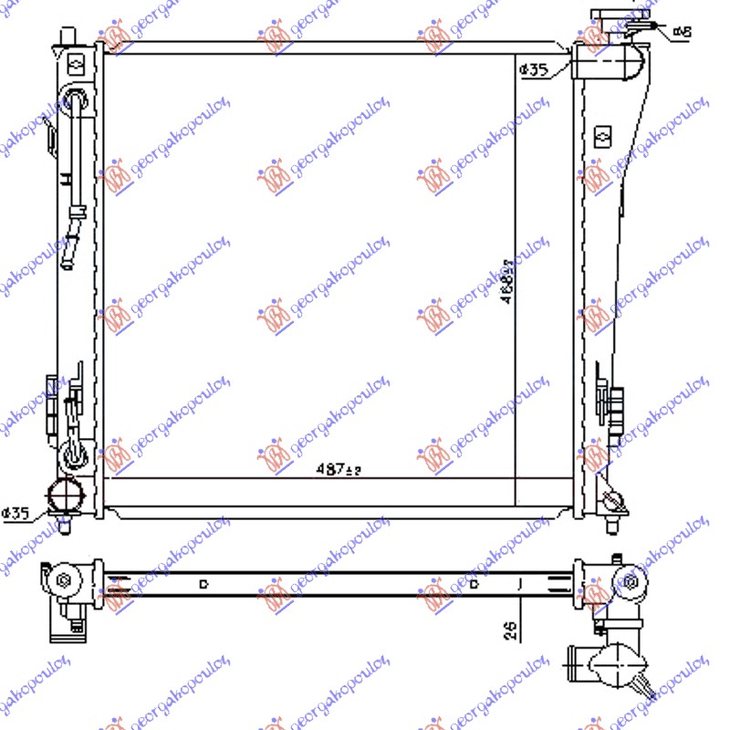 HLADNJAK MOTORA.+/-A/C A/T (63.8x46.8)