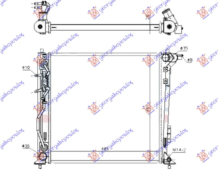 HLADNJAK MOTORA 2.0 CRDi DIZEL (AUTO) (485x465x26) (CESKA)