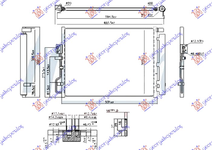 HLADNJAK KLIME 1.6 BENZIN 1.7-2.0 DIZEL (495x385) CESKA