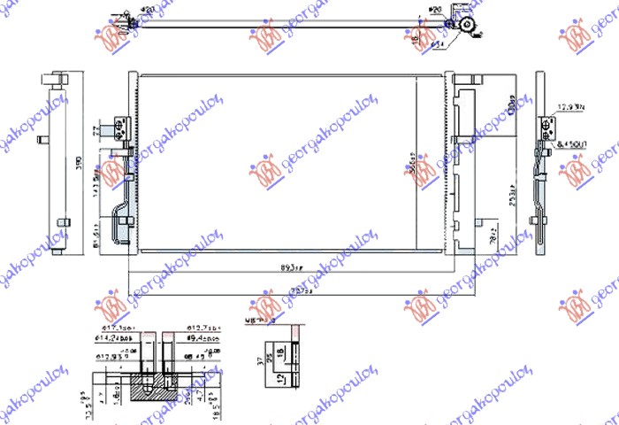 HLADNJAK KLIME 1.6 GDI (99KW) 2.0 MPi BENZIN (655x370x16) (CESKA)