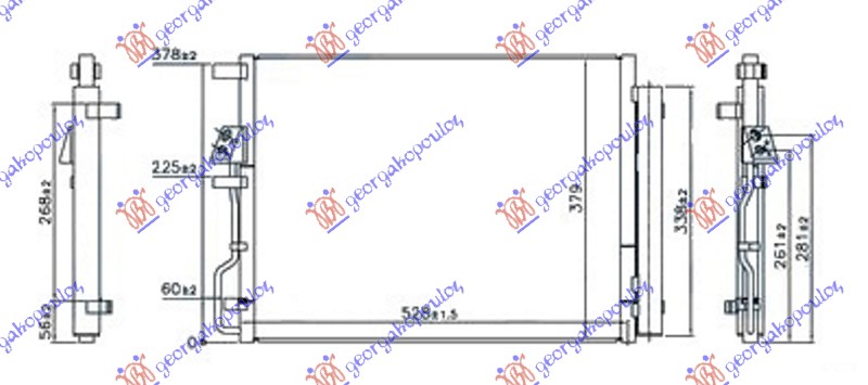 HLADNJAK KLIME 1.6 GDi TURBO BENZIN / 2.0 CRDi DIZEL (500x370x16) (KOREJA)