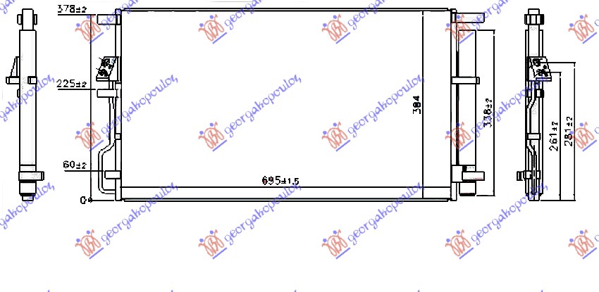 HLADNJAK KLIME 2.0 MPI BENZIN (655x370x16) (KOREJA)