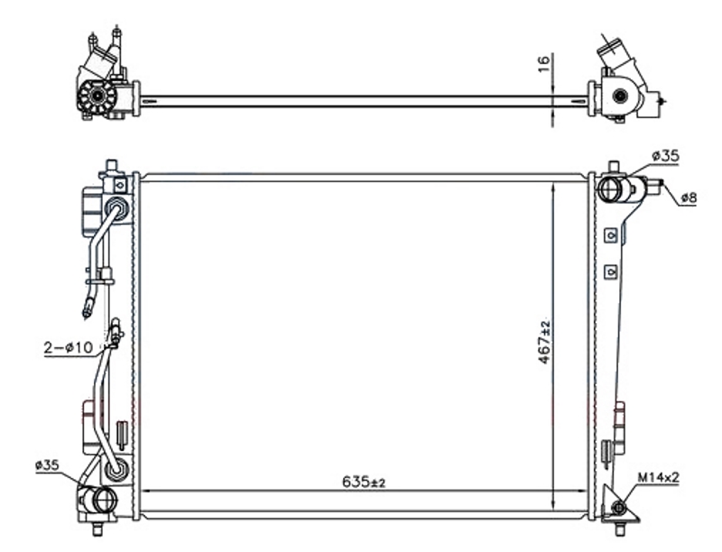 HLADNJAK MOTORA 1.6-2.0 BENZIN AUTOMATIK 64x46 CESKA