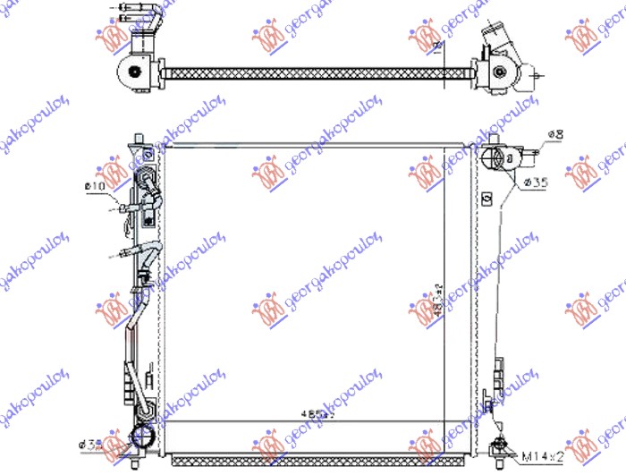 HLADNJAK MOTORA 2.0 DIZEL AUTOMATIK 485x485x18 KOREJA