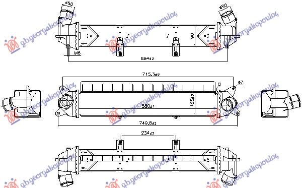 HLADNJAK INTERKULERA 1.0 BENZIN (580x108x90) (NISSENS)